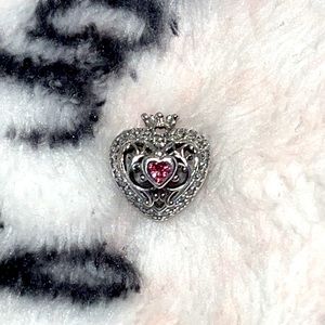 New Regal Crown & Heart Charm